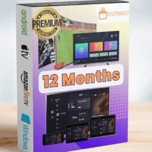 An image showcasing a 12 month IPTV subscription plan for premium IPTV service