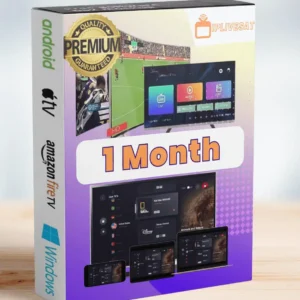 An image showcasing a 1 month IPTV subscription plan for premium IPTV service